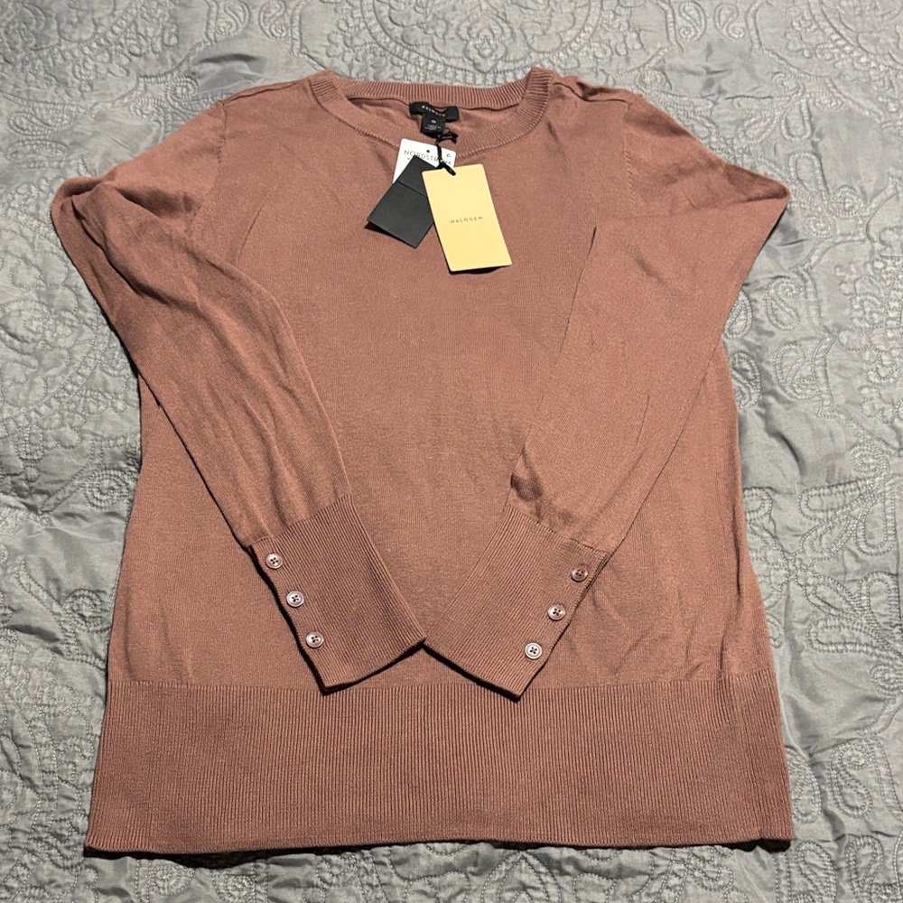 Halogen Women’s Crew Neck Sweater — Mauve — Size M — NWT 🧶